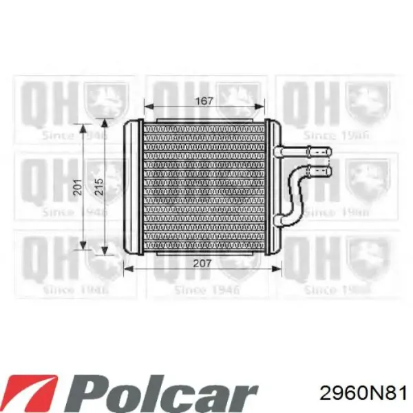 Радіатор пічки 2960N81 Polcar