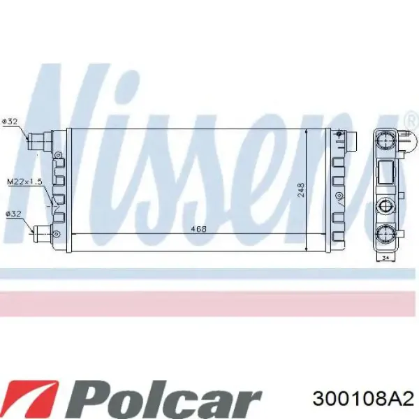 Радіатор 300108A2 Polcar