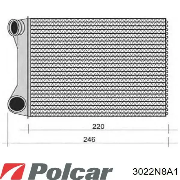 Радіатор пічки 3022N8A1 Polcar