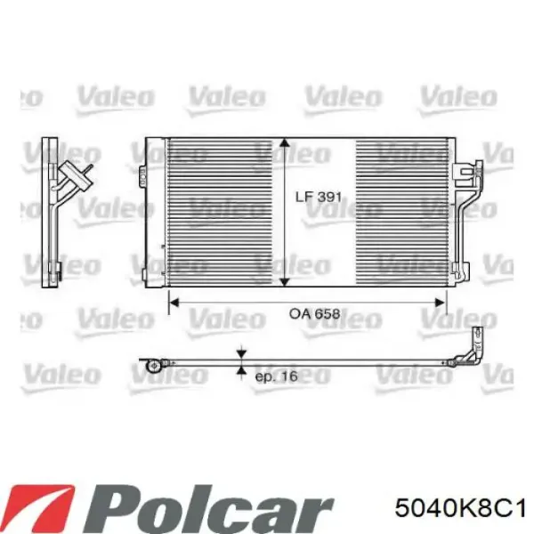 Радіатор кондиціонера 5040K8C1 Polcar