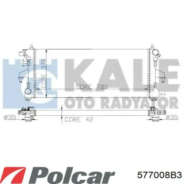 Радіатор 577008B3 Polcar