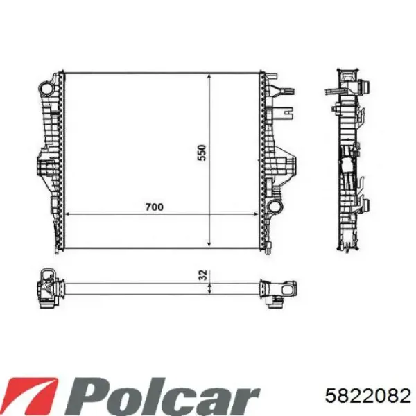 Радіатор охолодження, додатковий 7P0121212L VAG