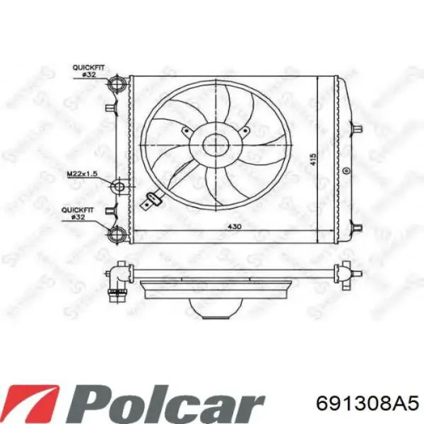 Радіатор 691308A5 Polcar