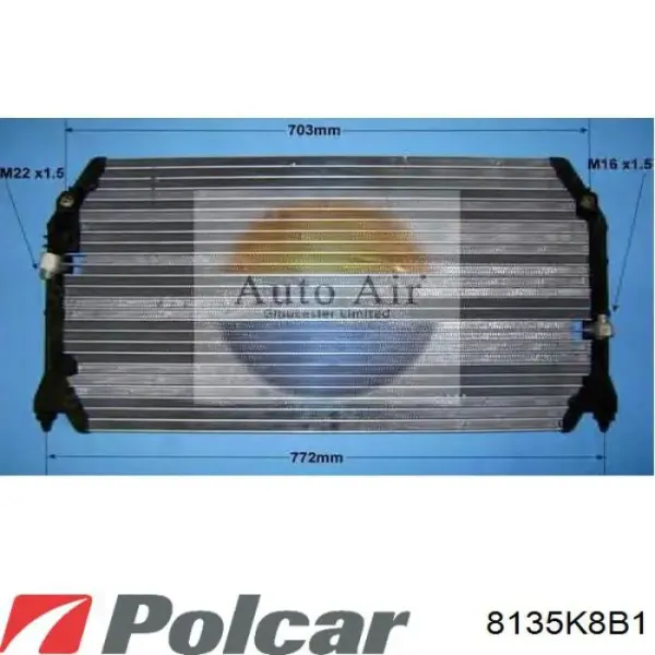 Радіатор кондиціонера 8135K8B1 Polcar