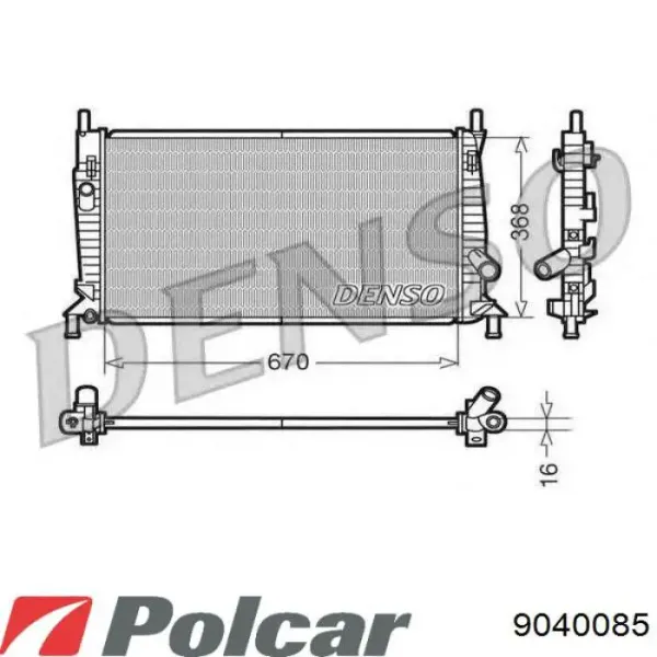 Радіатор 9040085 Polcar