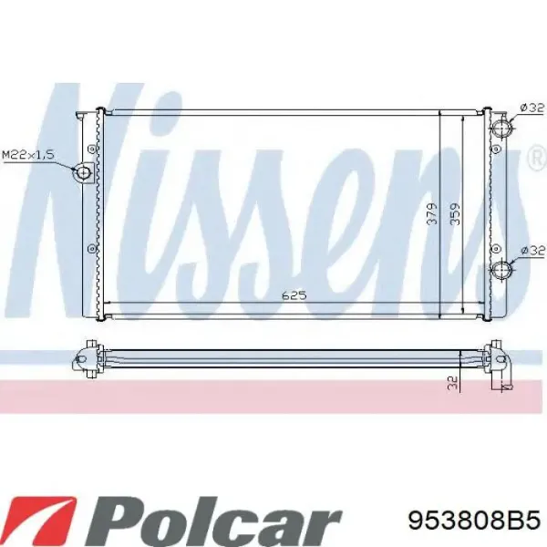 Радіатор 953808B5 Polcar