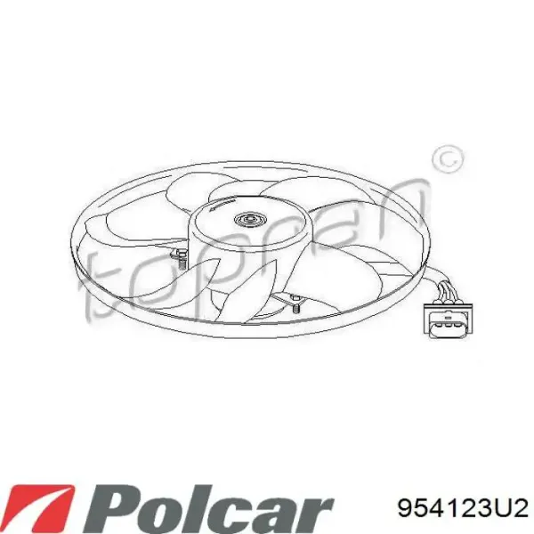 Вентилятор охолодження радіатора 954123U2 Polcar