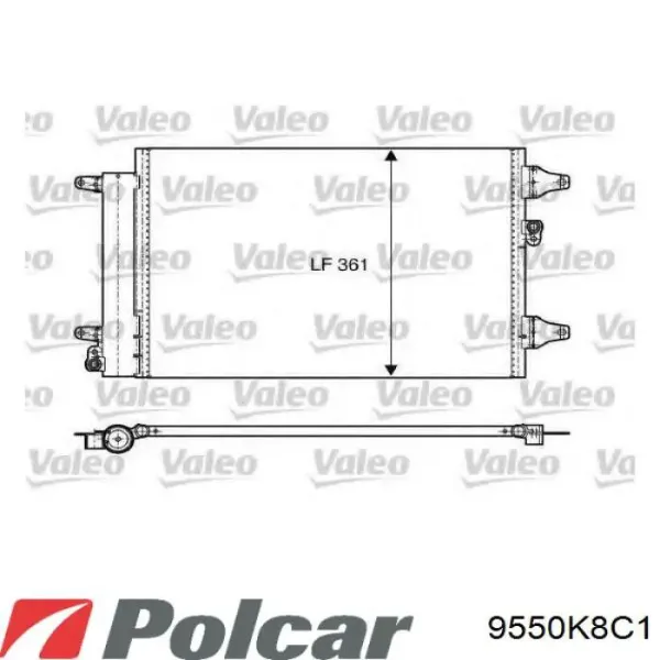 Радіатор кондиціонера 9550K8C1 Polcar