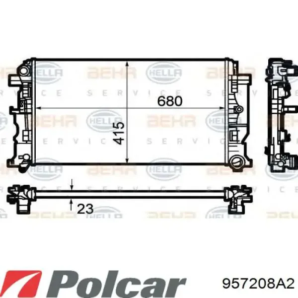 Радіатор 957208A2 Polcar