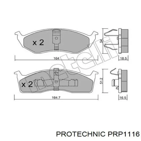 Передні тормозні колодки PRP1116 Protechnic