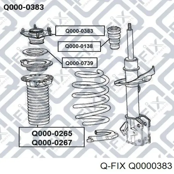 Опора амортизатора переднього Q0000383 Q-fix