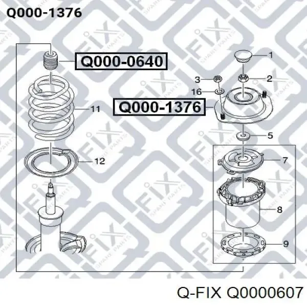 Опора амортизатора переднього Q0000607 Q-fix