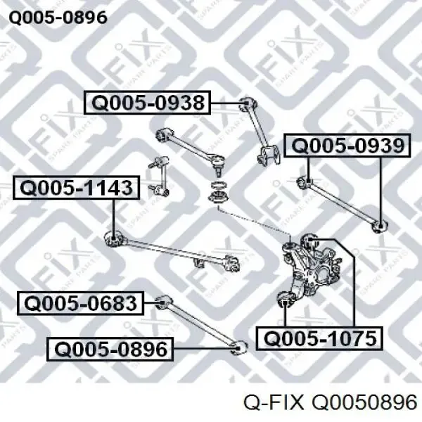 Сайлентблок заднього поперечного важеля, зовнішній Q0050896 Q-fix