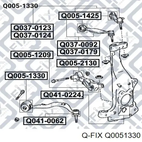 Сайлентблок переднього важеля Q0051330 Q-fix