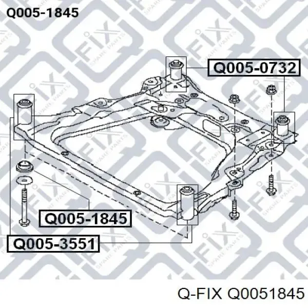 Сайлентблок передній балки/підрамника Q0051845 Q-fix