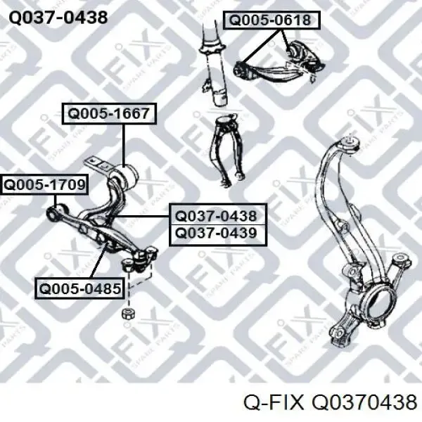 Важіль передньої підвіски нижній, лівий Q0370438 Q-fix