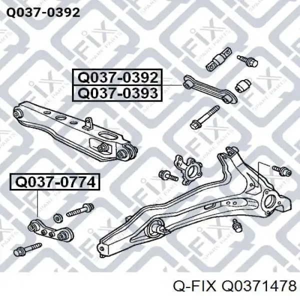 Важіль передньої підвіски нижній, правий Q0371478 Q-fix