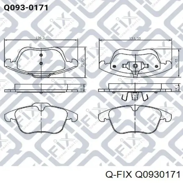 Передні тормозні колодки Q0930171 Q-fix