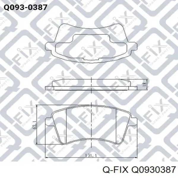 Передні тормозні колодки Q0930387 Q-fix