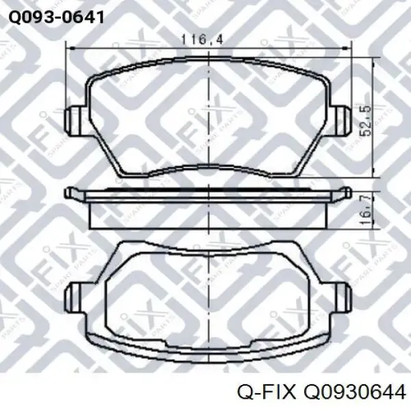 Передні тормозні колодки Q0930644 Q-fix