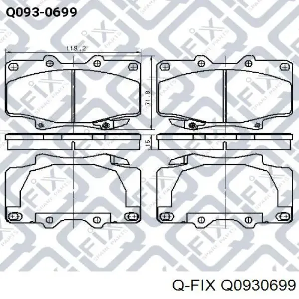 Передні тормозні колодки Q0930699 Q-fix