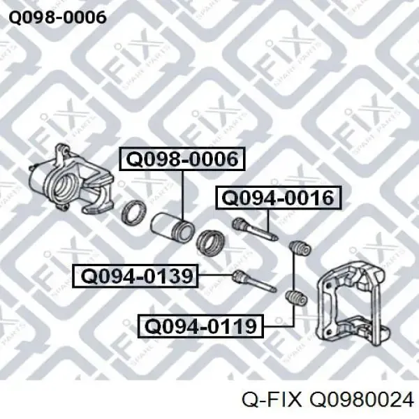 Поршень супорту гальмівного, переднього Q0980024 Q-fix