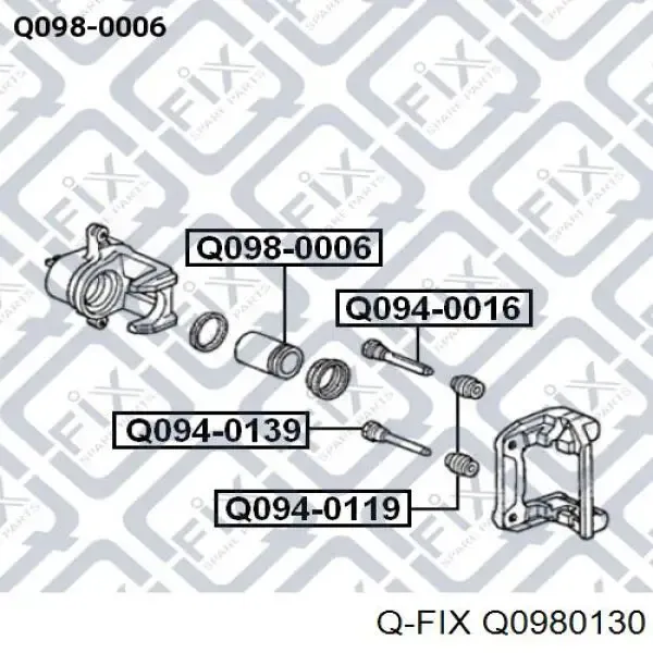 Поршень супорту гальмівного, переднього Q0980130 Q-fix