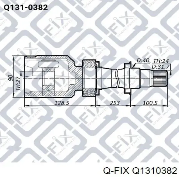 ШРУС внутрішній правий Q1310382 Q-fix
