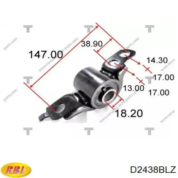 Сайлентблок переднього важеля D2438BLZ RBI