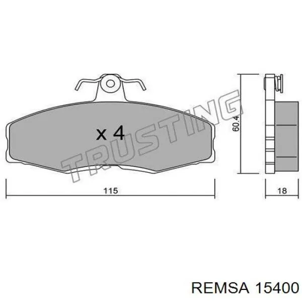 Передні тормозні колодки 15400 Remsa