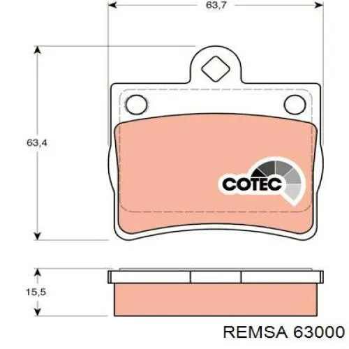 Задні гальмівні колодки 63000 Remsa