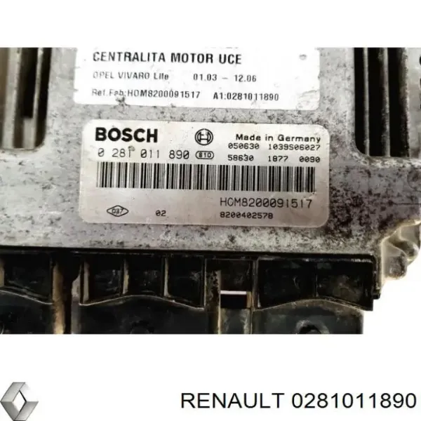 Електронний блок керування двигуном 0281011890 Renault (RVI)
