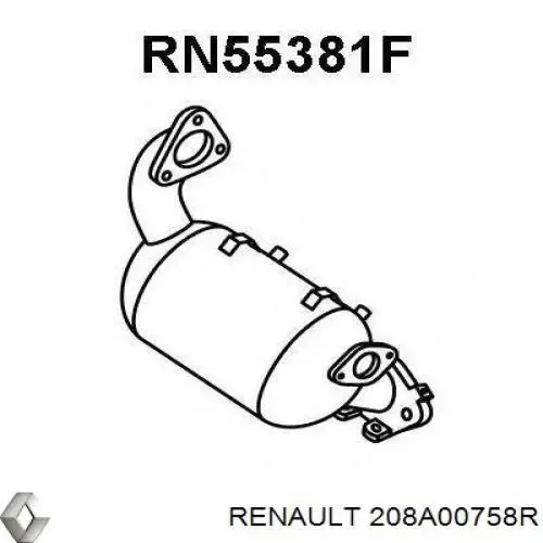 Каталізатор 208A00136R Renault (RVI)