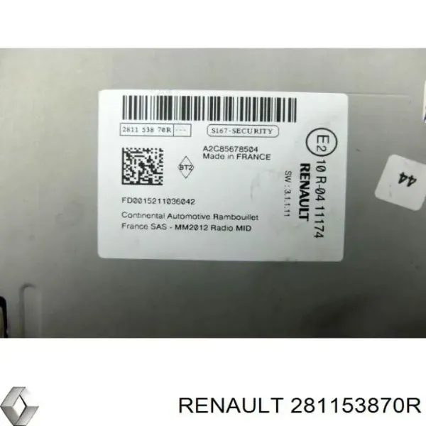 Магнітола 281153870R Renault (RVI)