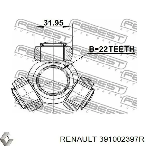 ШРУС зовнішній передній 391002397R Renault (RVI)
