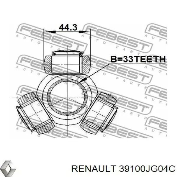 Піввісь права 39100JG04C Renault (RVI)