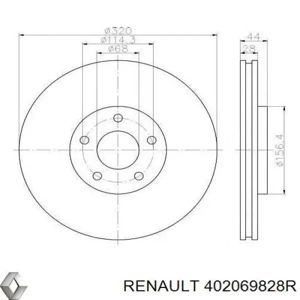 Гальмівні диски передні 402069828R Renault (RVI)
