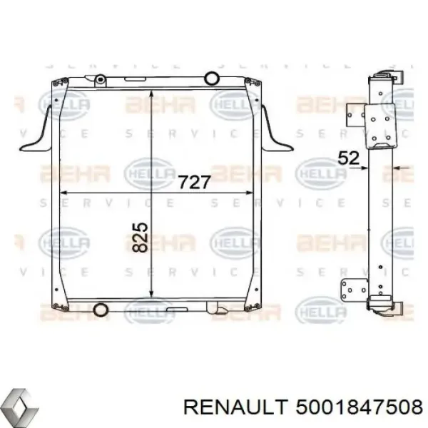 Радіатор 5001847508 Renault (RVI)