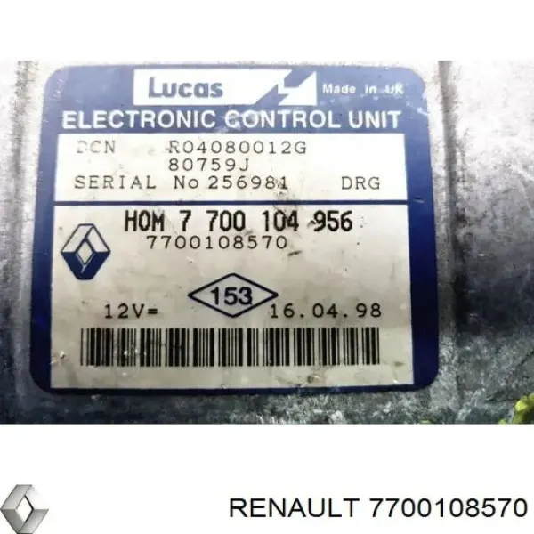 Блок електронного управління на Renault Kangoo I KC0, KC1