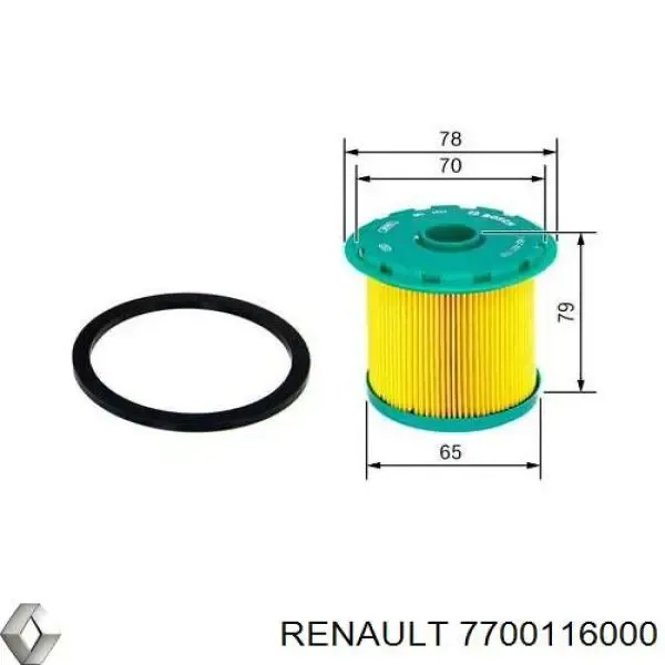 Паливний фільтр 7700116000 Renault (RVI)