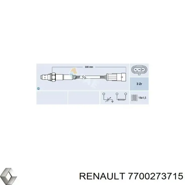 Лямбда-датчик Renault (RVI) 7700273715