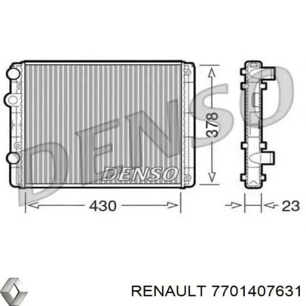 Радіатор 7701407631 Renault (RVI)