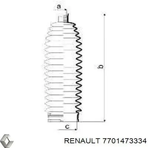 Пильник рульової рейки 7701473334 Renault (RVI)
