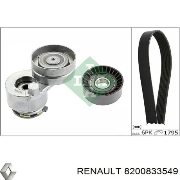 Ремінь генератора 8200833549 Renault (RVI)