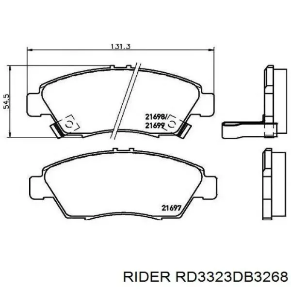 Передні тормозні колодки RD3323DB3268 Rider