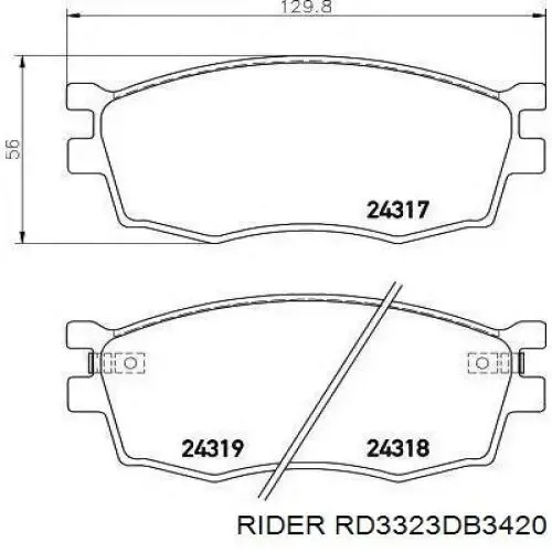Передні тормозні колодки RD3323DB3420 Rider
