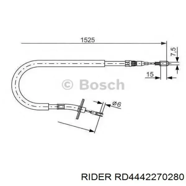 Трос ручного гальма задній, лівий RD4442270280 Rider