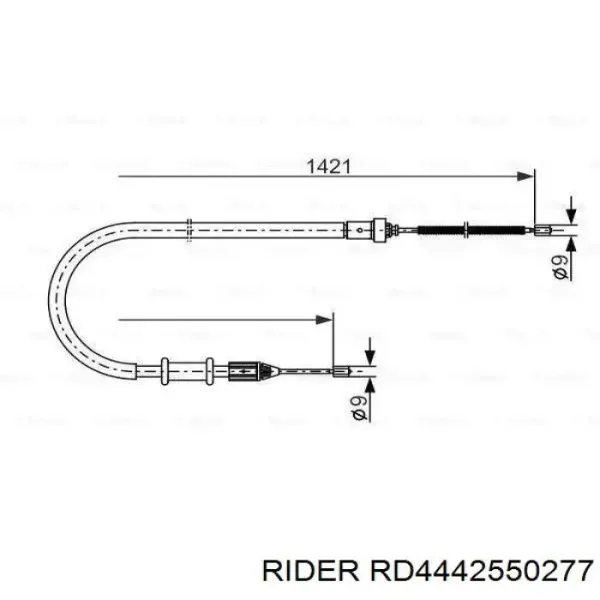 Трос ручного гальма задній, правий/лівий RD4442550277 Rider