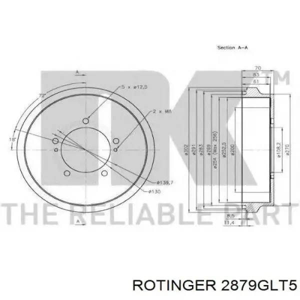 Гальмівні диски передні 2879GLT5 Rotinger