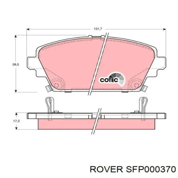 Передні тормозні колодки SFP000370 Rover